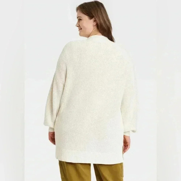 Universal Thread Women’s Open-front Cozy Knit Cardigan Color Cream Size 2X - Picture 2 of 12